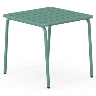 Vente-Unique Vente-unique - Tavolino da giardino in metallo quadrato - Verde mandorla - mirmande di mylia