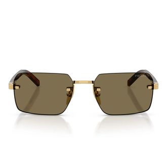 Prada Sunglasses Prd55 S 5 Ak90 F Gold/Light Brown Men