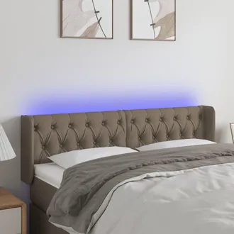 vidaXL Cabecero Con Led De Tela Gris Taupe 147x16x78/88 Cm Vidaxl
