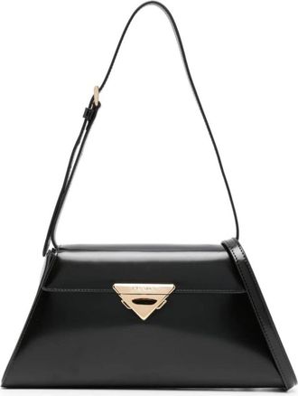 Prada Schoudertas met Driehoeklogo - Dames - Schoudertassen - Zwart - ONE Size - Leer - Tassen