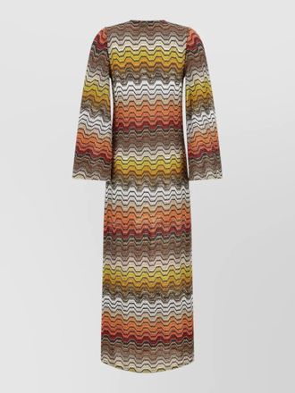 Missoni greek motif v neck mid length dress
