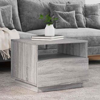 vidaXL Mesa De Centro Con Luces Led Gris Sonoma 50x49x40 Cm Vidaxl