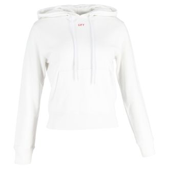 Off-white Off-White Pijlprint Hoodie van Witte Katoen