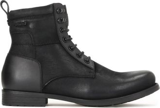 Kazar Zwarte herenlaarzen - Heren - Veterlaarzen - Zwart - 46 EU - Leer - Schoenen