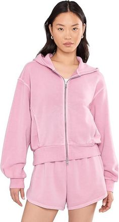 Beyond Yoga Fade Out Full Zip Hoodie Womens Sweatshirt Washed Rich Raspberry : MD, Cotton/Polyester
