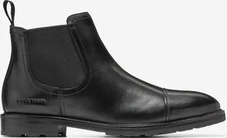 Cole Haan Mens Berkshire Lug Cap Toe Chelsea Boots - Black Size 11.5 Water-Resistant
