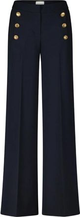 Seductive Elegante Marlenehose Bridget met knopen - Dames - Wijde Broeken - Zwart - XS - Broeken