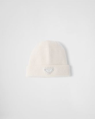 Prada Wool And Cashmere Beanie, Man, White, Size XL