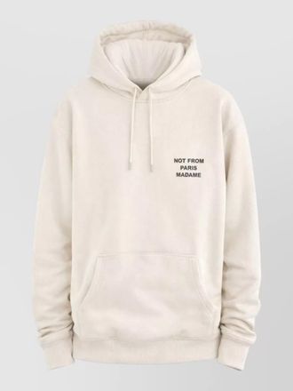 Dr&ocirc;le de Monsieur hooded sweatshirt slogan graphic front pocket