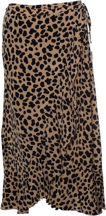 Rixo London, Leopard printed wrap midi skirt