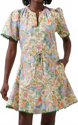 Sugarlips Zamara Floral Bouse Shift Mini Dress In Cream-Yellow-Multi