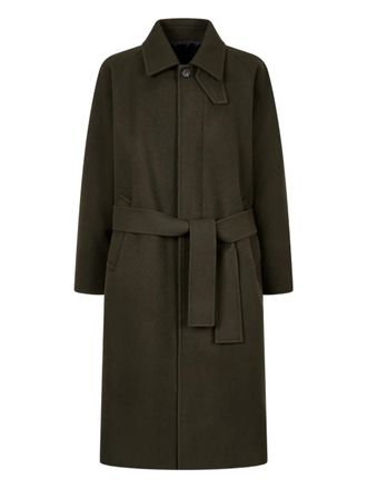 TOMBOY belted wool coat - men - Wool/Polyester - L - Green