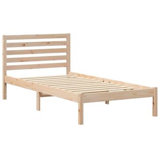 Berkfield Home with Headboard Brown 90 x 190 cm Solid pine wood in Light Tan