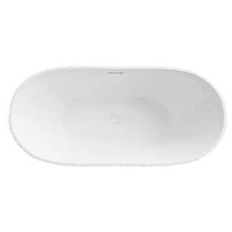Rea Ba&ntilde;era De Pie Rea Atena 170 White With Brushed Gold Plug Cap