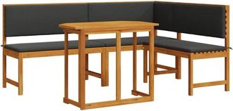 vidaXL Conjunto De Bancos De Jard&iacute;n 3 Pcs Marr&oacute;n Vidaxl