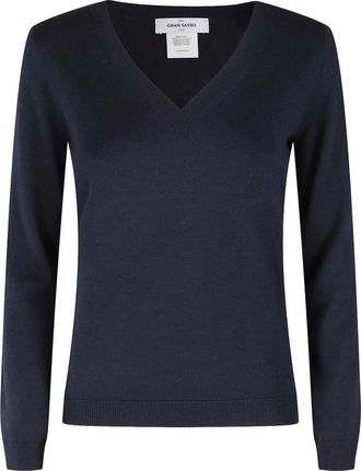 Gran Sasso Top met V-hals - Blauw