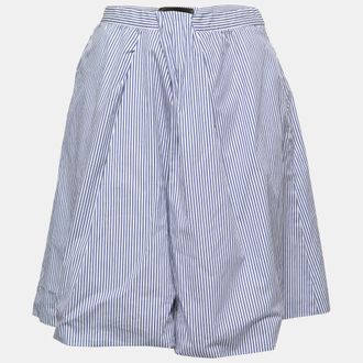 Dsquared2 Blue Striped Cotton Pleated Skirt