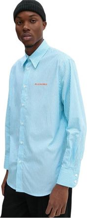 Bluemarble Gestreepte Poplin Overhemd - Heren - Casual Overhemden - Blauw - M - Katoen - Overhemden