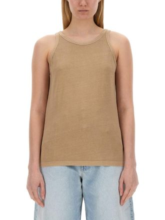 Sportmax Beige Solid Round Neck Top