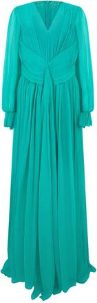 Alberta Ferretti Lange turquoise jurk - Dames - Avondkleed - Blauw - M - Kleedjes