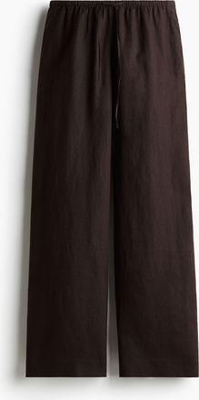 H&M Leinenhose mit Kordelzug - Brown