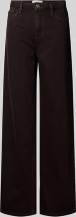 Stefanel Straight Fit Jeans mit Eingrifftaschen in Dunkelbraun, Gr&ouml;&szlig;e 34