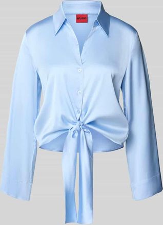 HUGO BOSS Regular Fit Langarmbluse mit Hemdblusenkragen Modell ERRIKA in Hellblau, Gr&ouml;&szlig;e 32