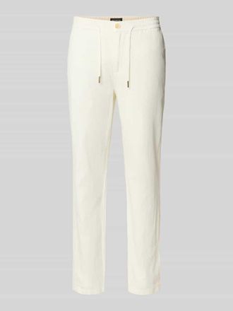 Scotch & Soda Jogpants aus Baumwoll-Leinen-Mix mit elastischem Bund in Offwhite, Gr&ouml;&szlig;e 30/32