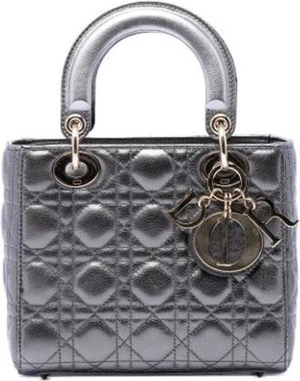 Dior Pre-owned Lady Dior - Dames - Vintage Handtas - Grijs - ONE Size - Leer - Vintage