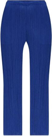 Issey Miyake Maandelijkse Kleuren: Juli Broek - Dames - Vrijetijds broeken - Blauw - 2XL - Polyester - Broeken