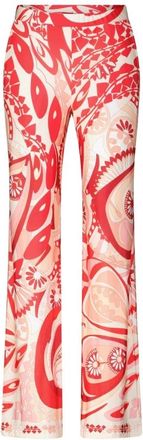 Ana Alcazar Gestreepte Zomer Comfort Broek - Dames - Wijde Broeken - Rood - 2XL - Broeken