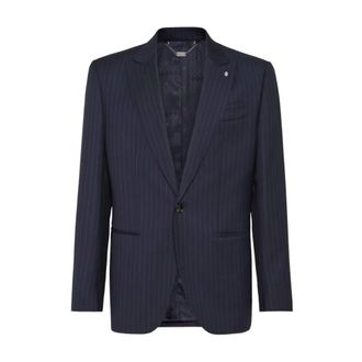 Billionaire Boys Club Formal Blazers, male, Blue, Size: 2XL Gessato Pinstripe Single-breasted Blazer