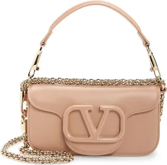 Valentino Garavani Small Loc&ograve; Leather Shoulder Bag in Gf9 Rose Cannelle at Nordstrom
