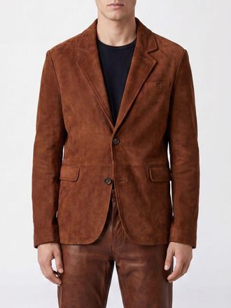 Golden Goose Blazer monopetto in pelle scamosciata con revers classici