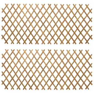 vidaXL Valla Trellis Expandible 2 Pcs Marr&oacute;n Claro 100 X 105 Cm Bamb&uacute; Vidaxl