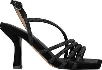 Alma En Pena Sandaal met hak en kraaldetail - Dames - Sandalen met hakken - Zwart - 38 EU - Schoenen
