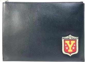 Saint Laurent Pre-owned Clutches, female, Black, Size: ONE SIZE Pre-owned Leather Clutch