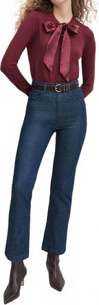 Favorite Daughter Valentina Super High Rise Straight Jean In Pepper