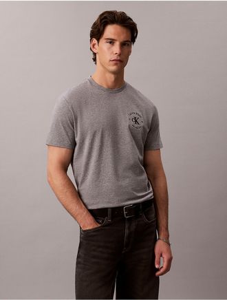 Calvin Klein Jeans Calvin Klein Mens Varsity Crest Logo Classic Tee - Grey - 2XL