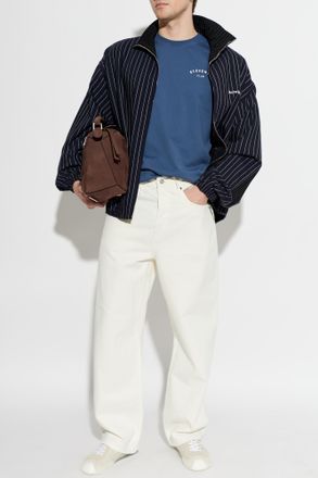 Eleventy T-shirt With Printed Logo, Mens, Blue