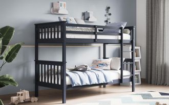 Flair Zoom Wooden Detachable Bunk Bed in Grey | Size: Single