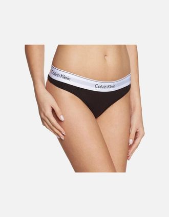 Calvin Klein Womens Modern Cotton Thong, Black - Size: 10