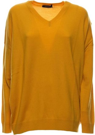 Aragona Truien & Vesten, Dames, Geel, M, Wol, V-hals Truien