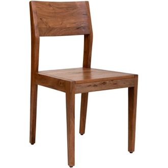 Wanderlust Deco Silla De Comedor De Madera Con Acabado Marr&oacute;n 47x46x84h Cm