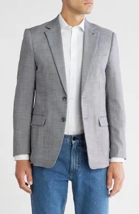 Scotch & Soda Grey Crosshatch Notch Lapel Blazer at Nordstrom Rack, Size 42 - R