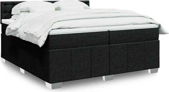 vidaXL Vidaxl - Cama Box Spring Con Colch&oacute;n Tela Negro 200x200 Cm
