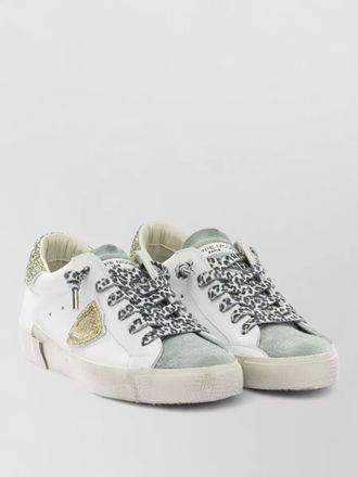 Philippe Model sneakers slip on contrast panel glitter heel