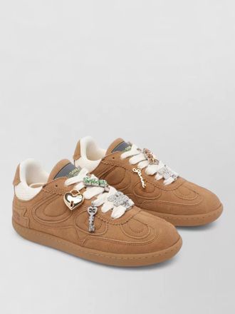 Ganni suede leather low-top sneakers
