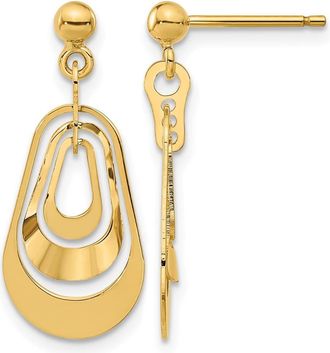 Diamond2Deal 14K Yellow Gold Fancy Drop Dangle Earrings