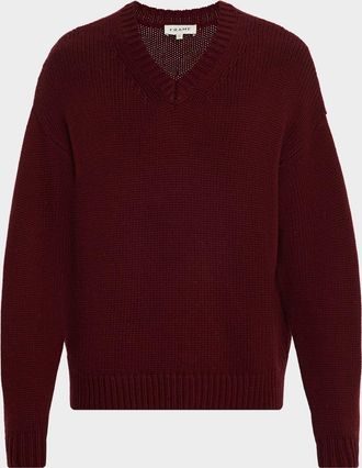 Frame Denim Mens Wool and Cashmere Knit V-Neck Sweater